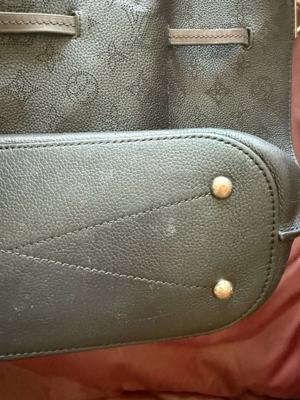 Louis Vuitton Bag Girolata Mahina Leather Black Shoulder Tote Authentic Handbag - Picture 5 of 15